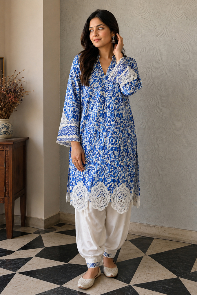 Virdaa-Shirt-Blue-Flower