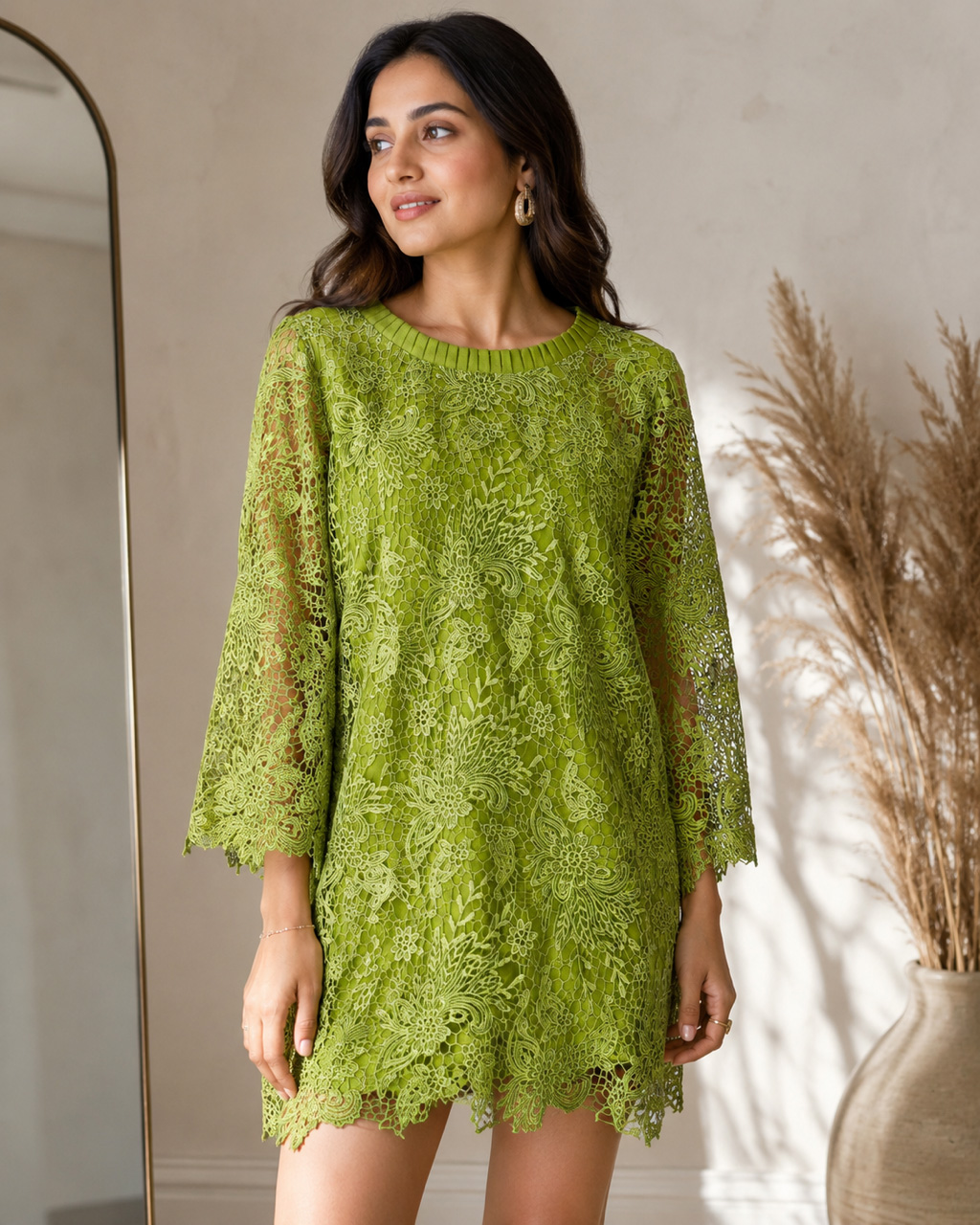 virdaa-green-net-dress