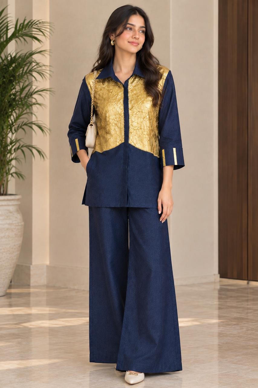 Virdaa-Blue-Golden-Shirt