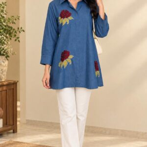 Virdaa-Denim-Rose-Shirt