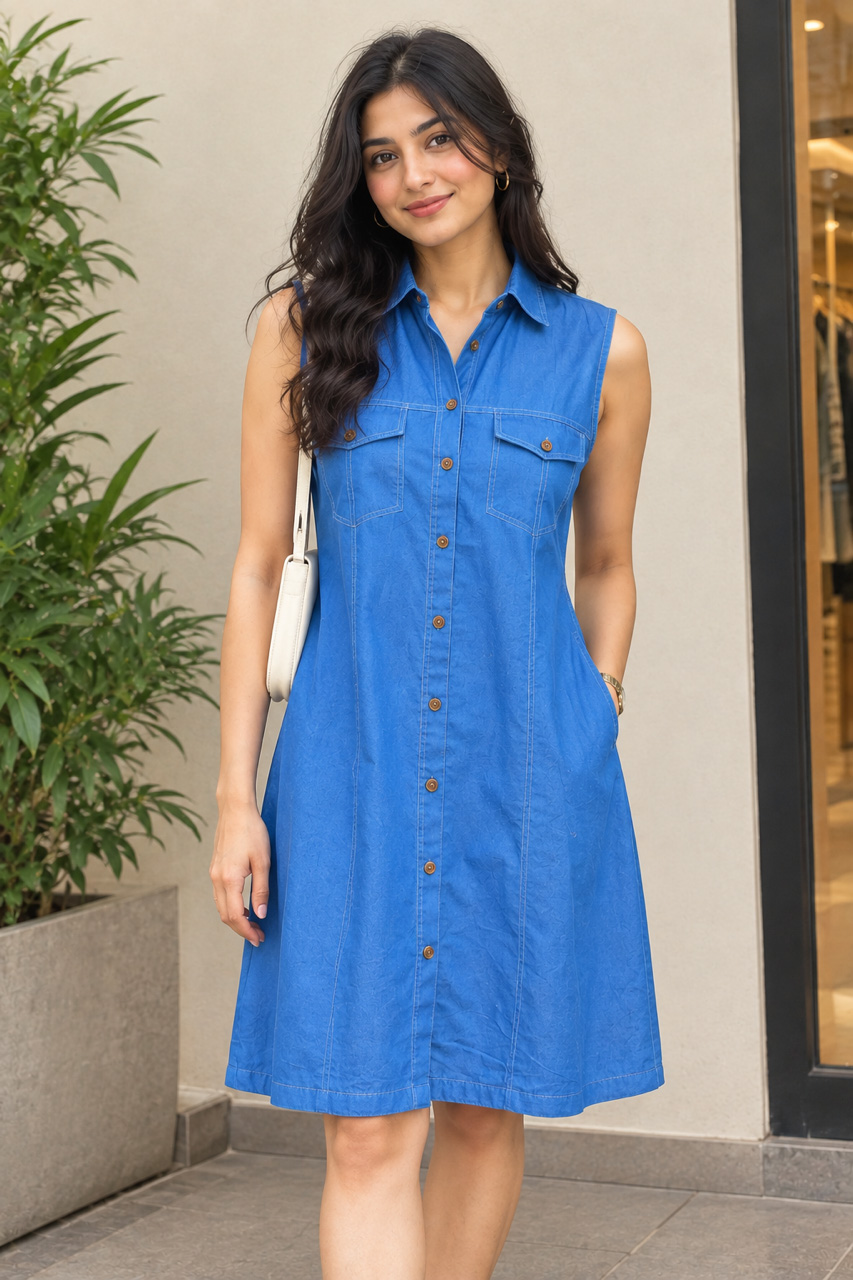 Virdaa-Denim-Short-Dress