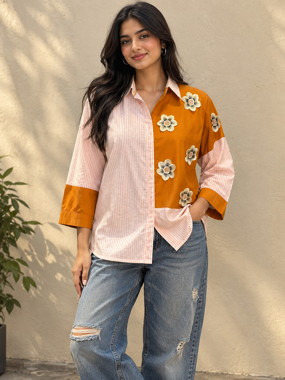 Virdaa-Orange-Pink-Shirt